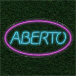 painel neon led letreiro aberto escrita decoracao loja 1