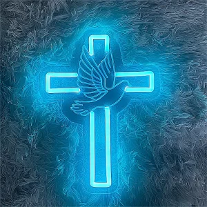 placa de neon cruz 1