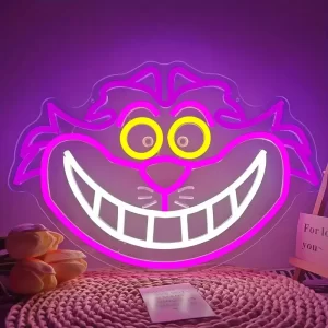 placa de neon do gato da alice no pais das maravilhas 1