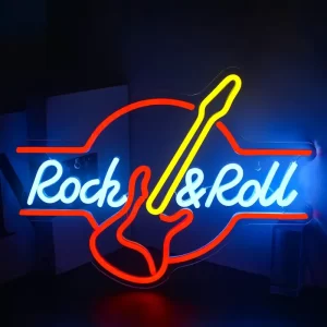 placa de neon rock roll 1