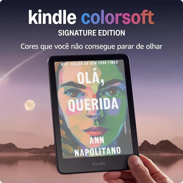 Amazon Kindle Colorsoft Signature Edition 32 GB (modelo 2024) – Com tela colorida, luz frontal autoadaptável, carregamento sem fio e bateria que dura semanas – Cor Preta Metálica